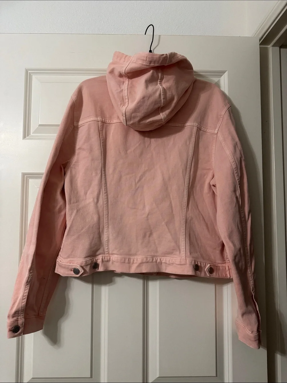 Loft Pink Denim Jacket with Hood size L